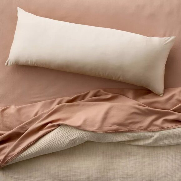 Casaluna Bamboo Rayon Oversized Natural Blissful Body Pillow Cover 20" x 52" - Picture 1 of 6